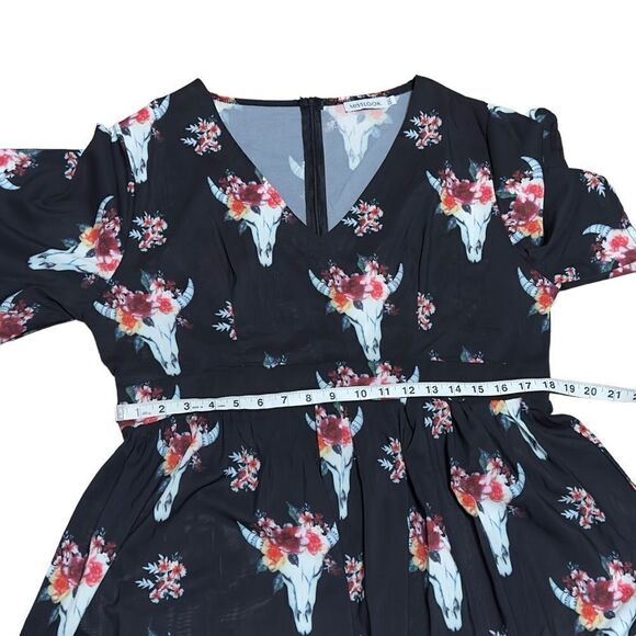MISSLOOK Black Floral Maxi Dress Size 2XL - Picture 9 of 13